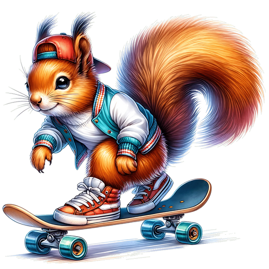 Bügelbild Skateboarder  Eichhörnchen #2 Fylou's Style