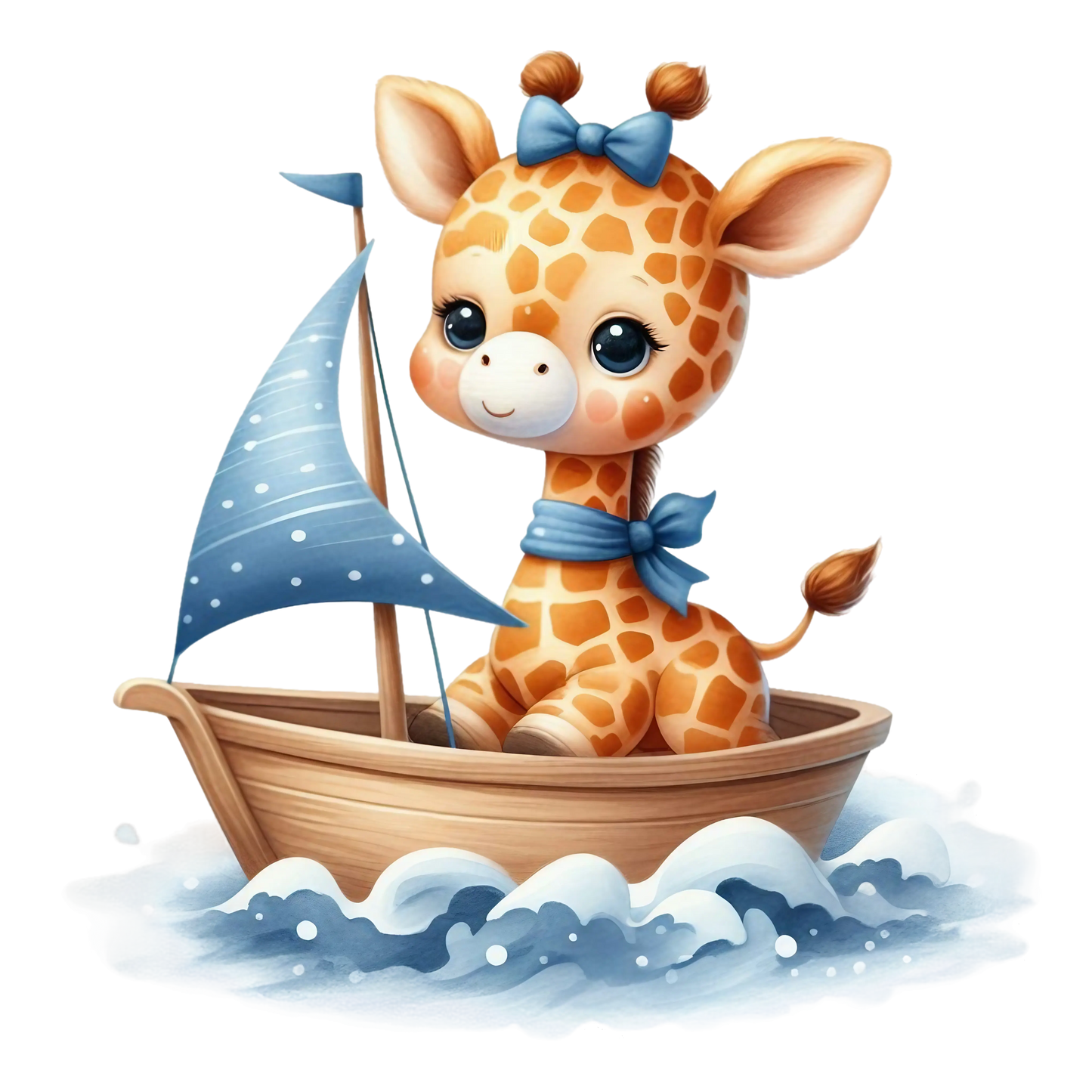 Bügelbild Giraffe mit Boot #1 Fylou's Style