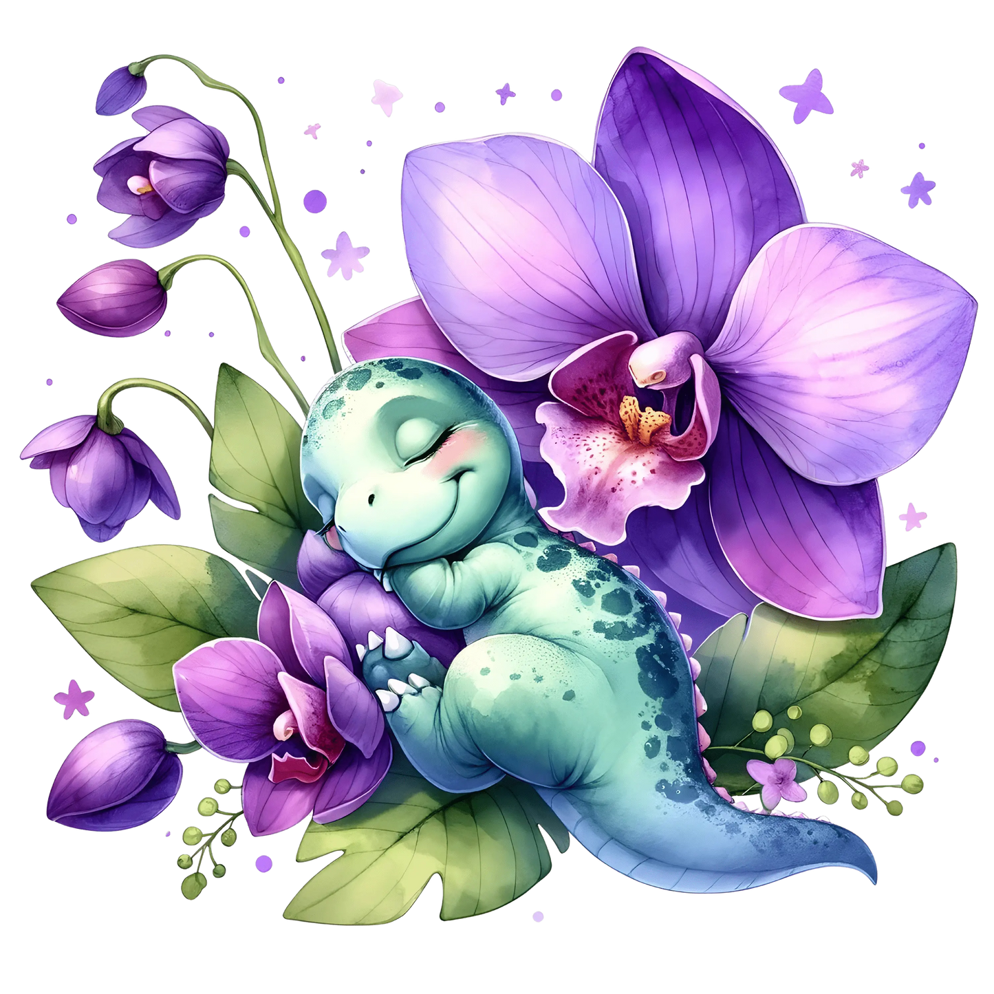 Bügelbild Dinobabys in Blumen #24 Fylou's Style