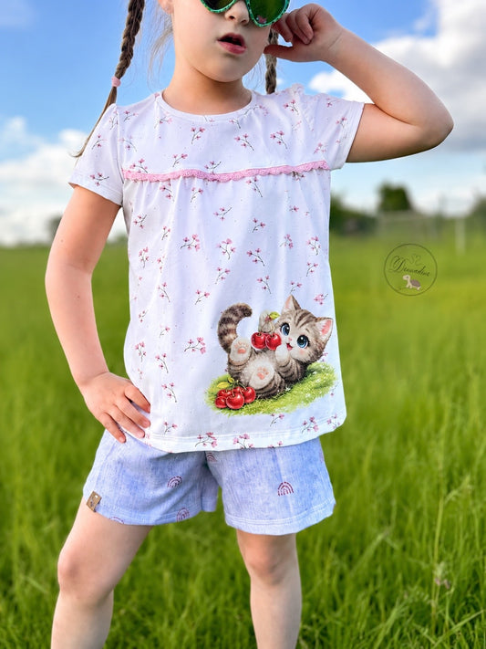 Bügelbild Katze mit Kirchen