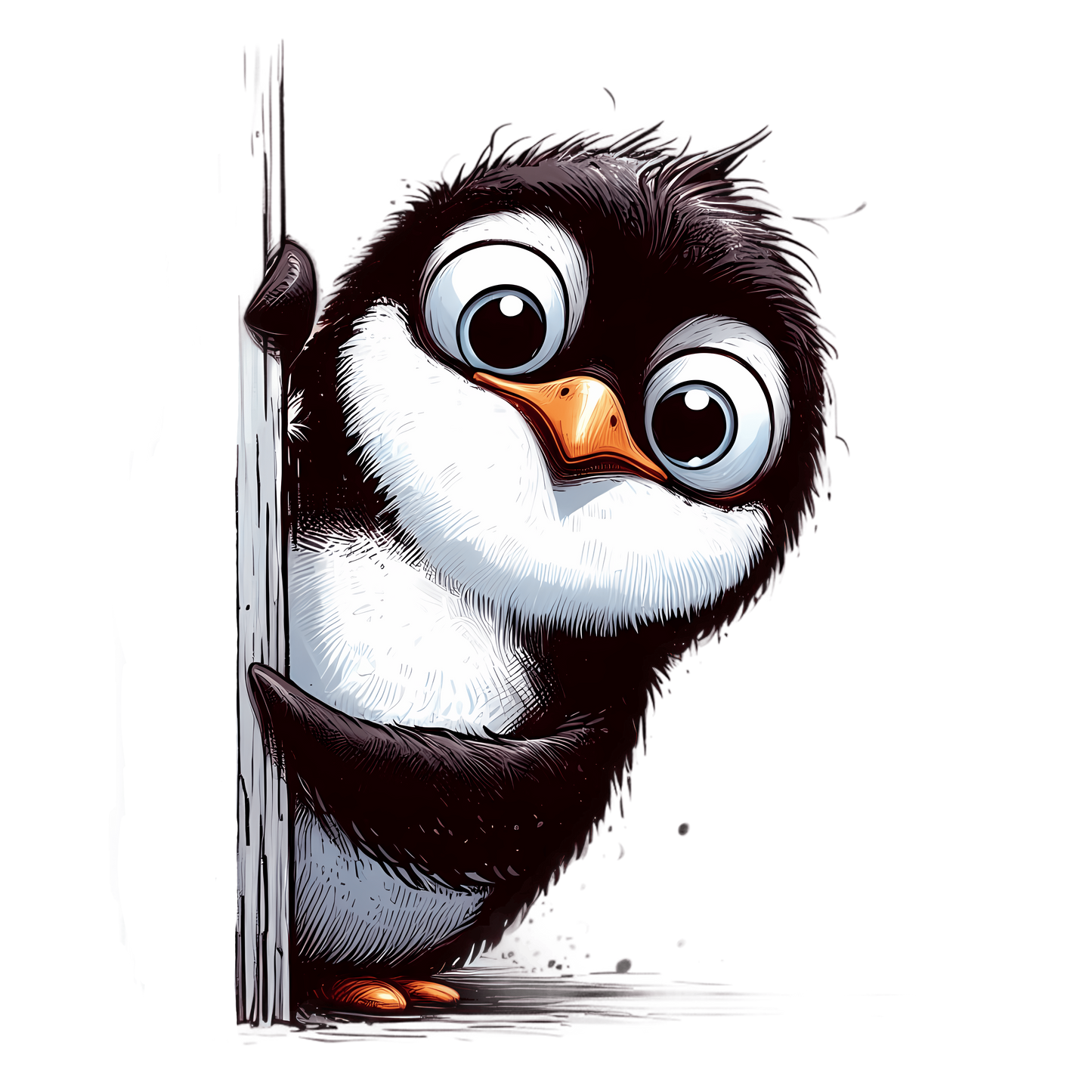 Bügelbild frecher Guck Guck Pinguin