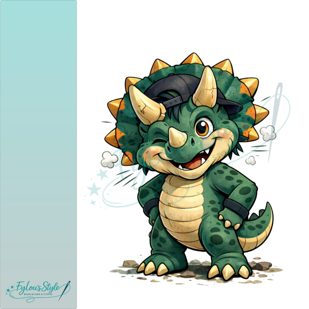 Bügelbild frecher Triceratops #1