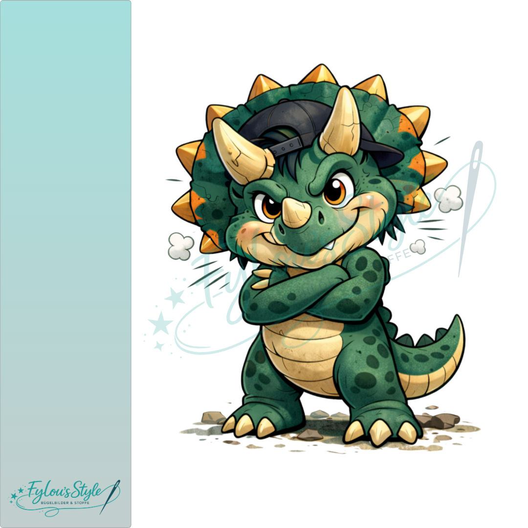 Bügelbild frecher Triceratops #2