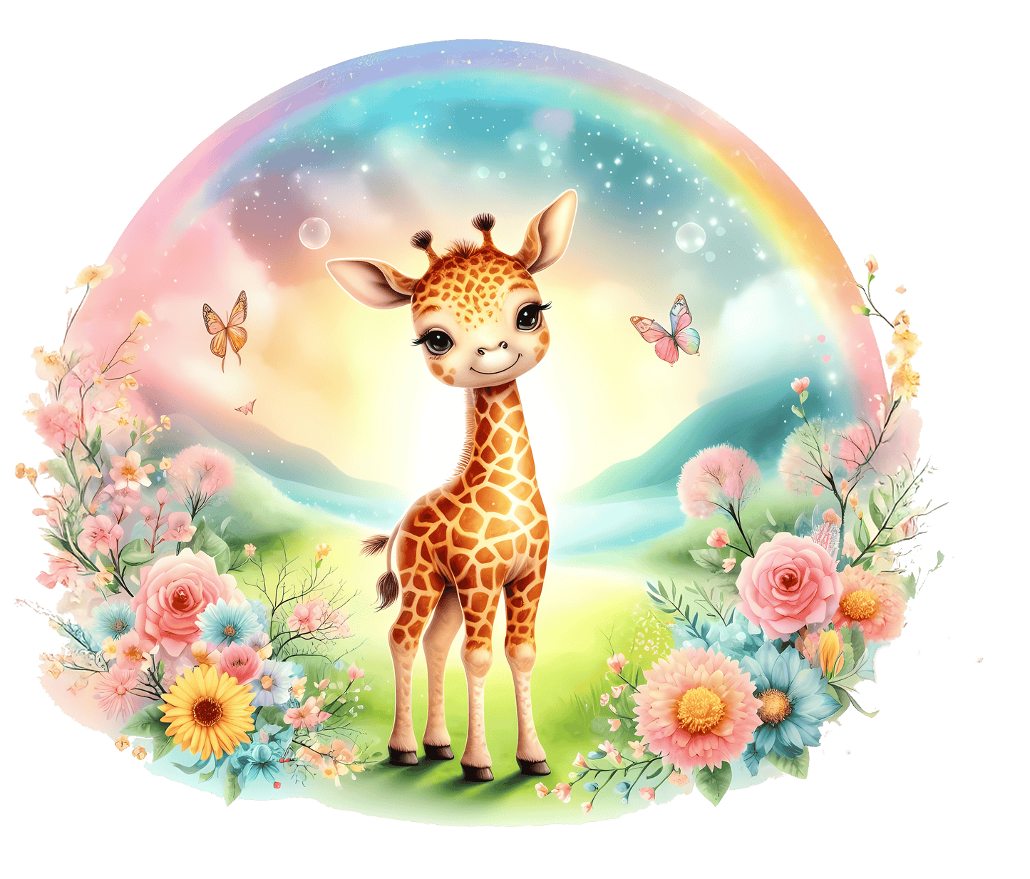 Bügelbild Giraffe im Regenbogen Fylou's Style