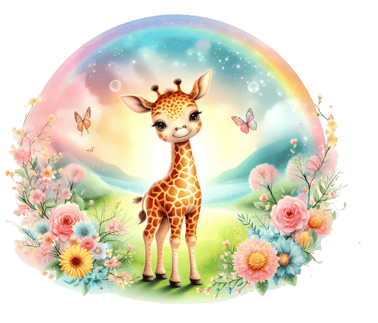 Bügelbild Giraffe im Regenbogen Fylou's Style