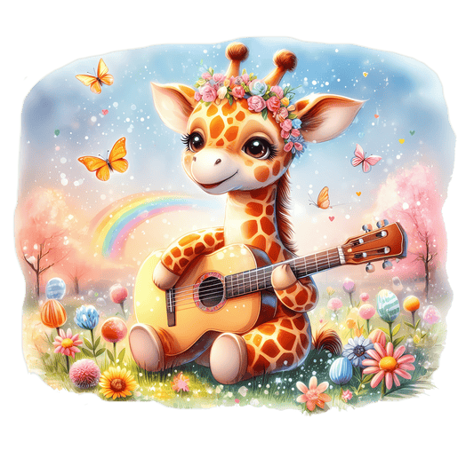 Bügelbild Giraffe spielt Gitarre Fylou's Style