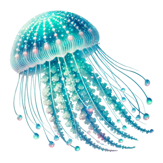 Bügelbild glitzernde Meerestiere  Qualle #14 Fylou's Style