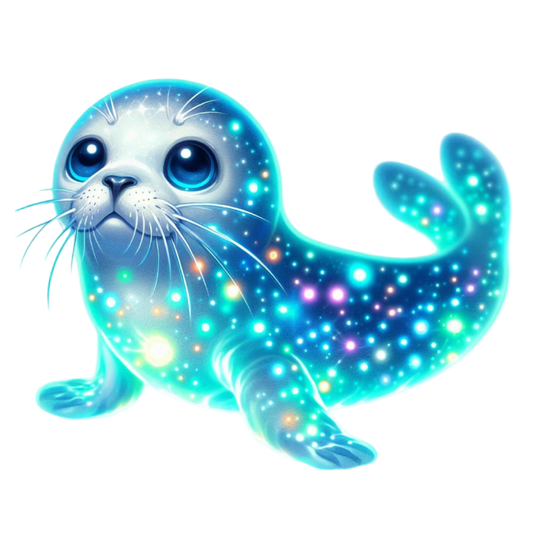 Bügelbild glitzernde Meerestiere Robbe #17 Fylou's Style