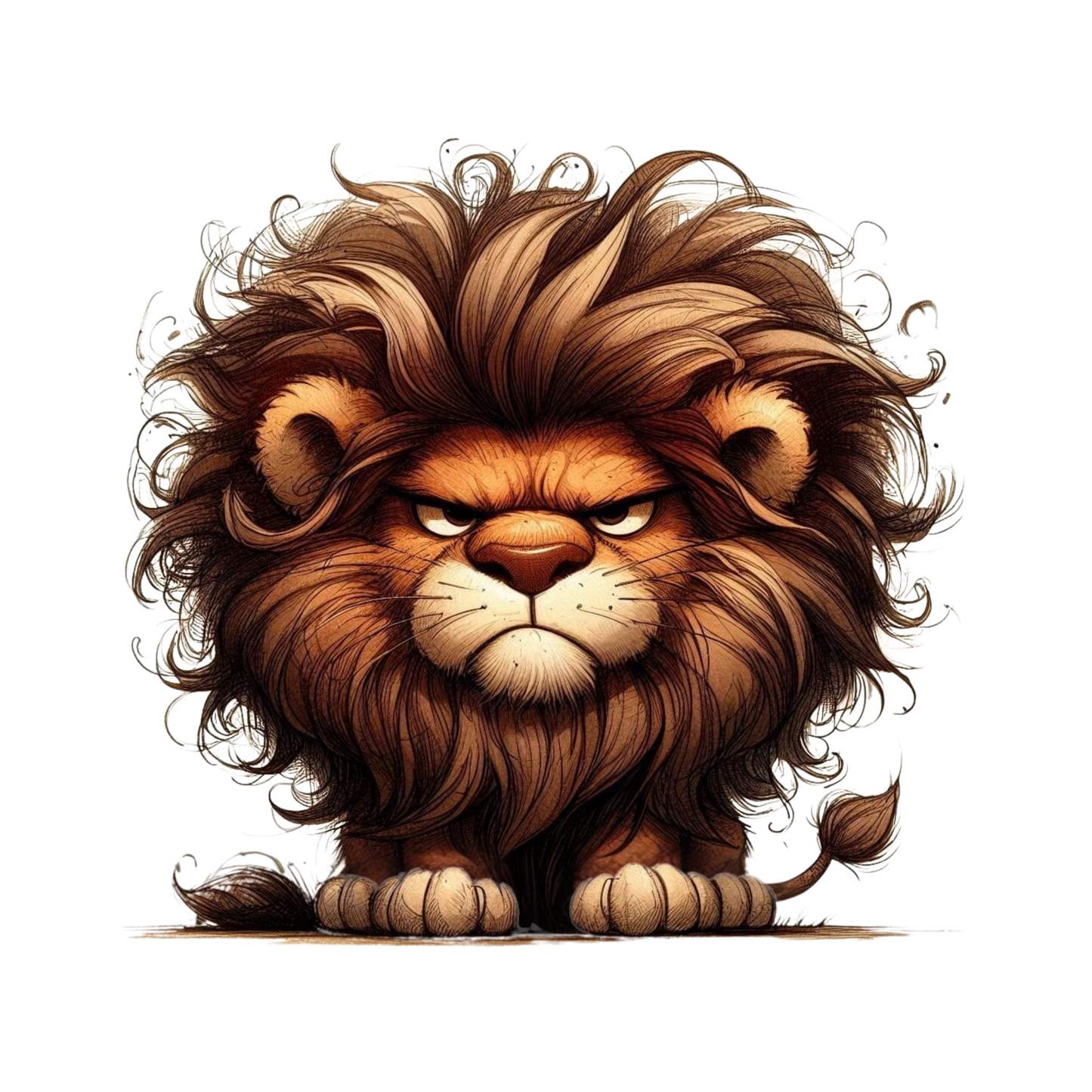 Bügelbild grimmiger Löwe