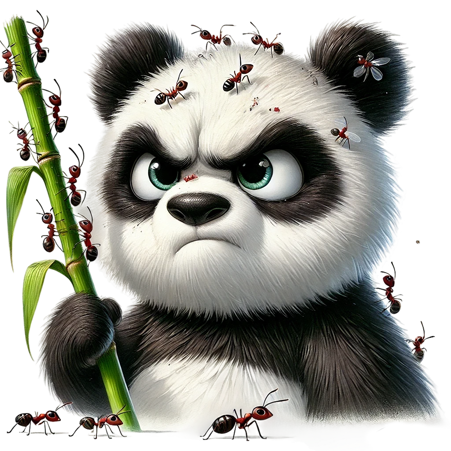 Bügelbild grimmiger Panda #2