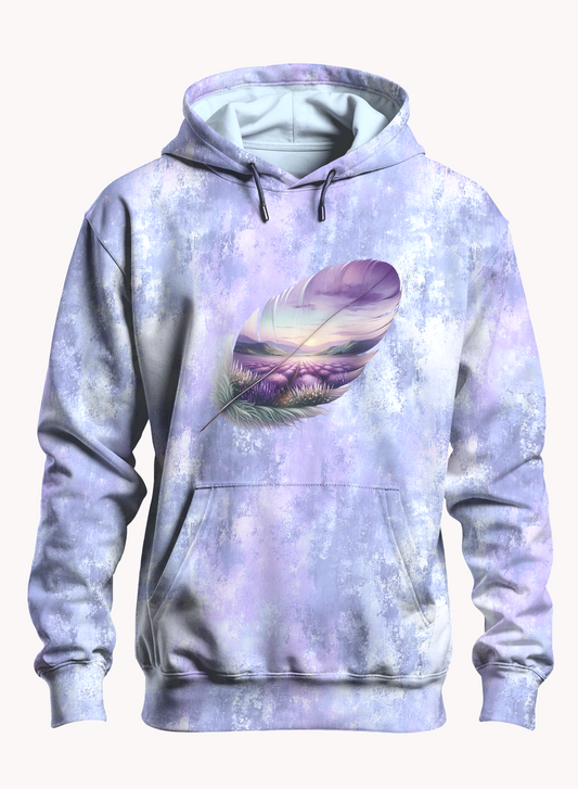 Bügelbild Lavendel Feder