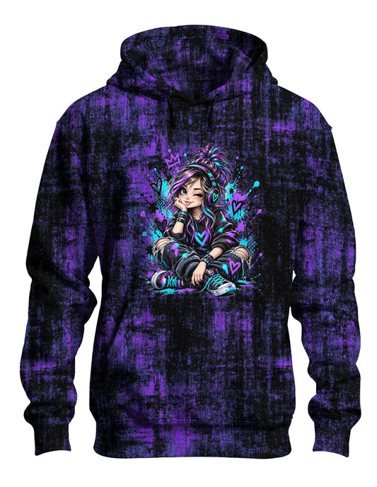 Vorbestellung Chaos Energy - Grunge Lila Bio French Terry Überbreite