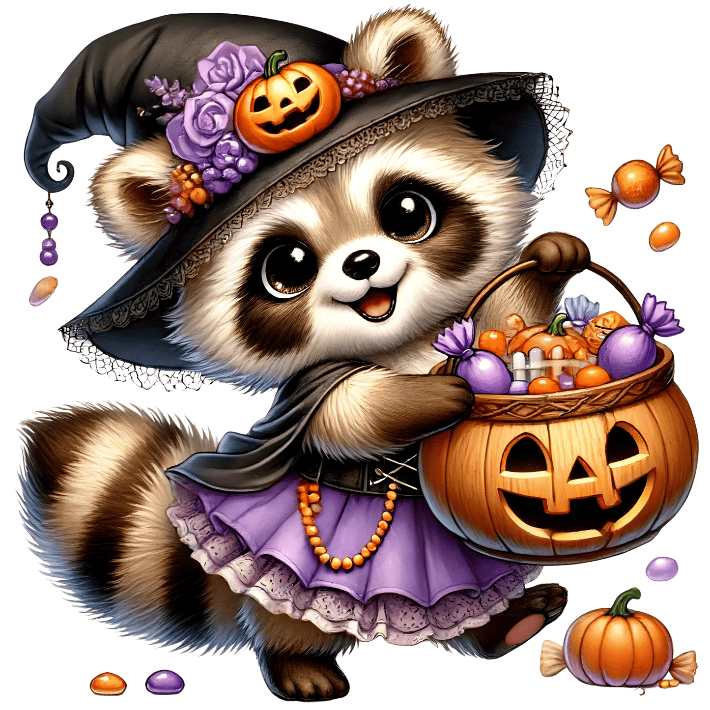 Bügelbild gruseliger Halloween Waschbär #18