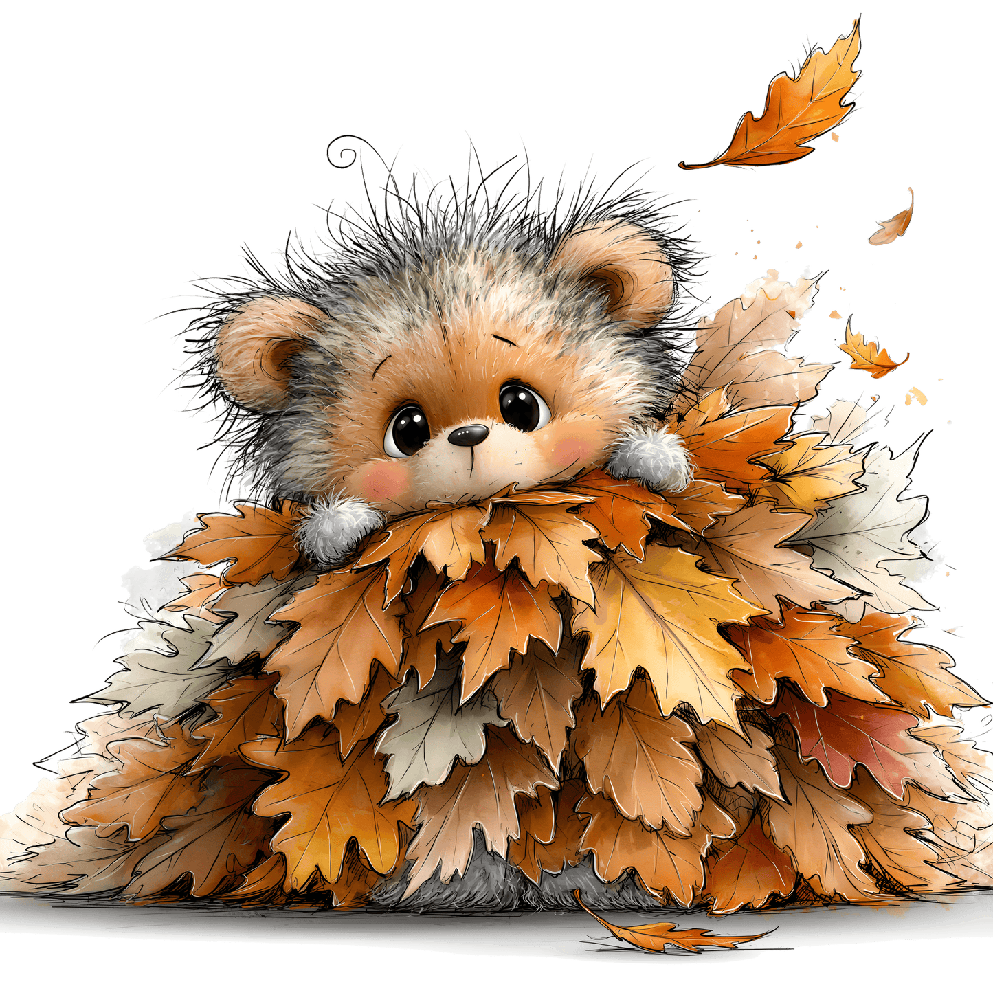 Bügelbild herbstliche Tiere schauen hervor #1 Bär