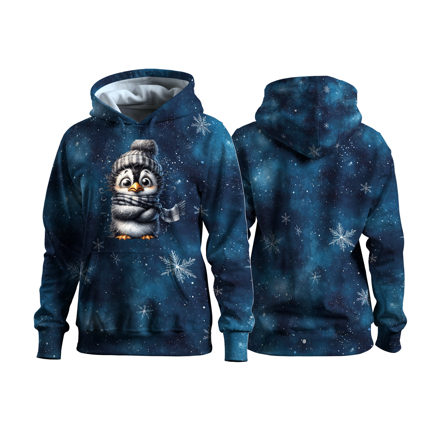 Hoodie aus Eisflocken Blau Bio Stoff