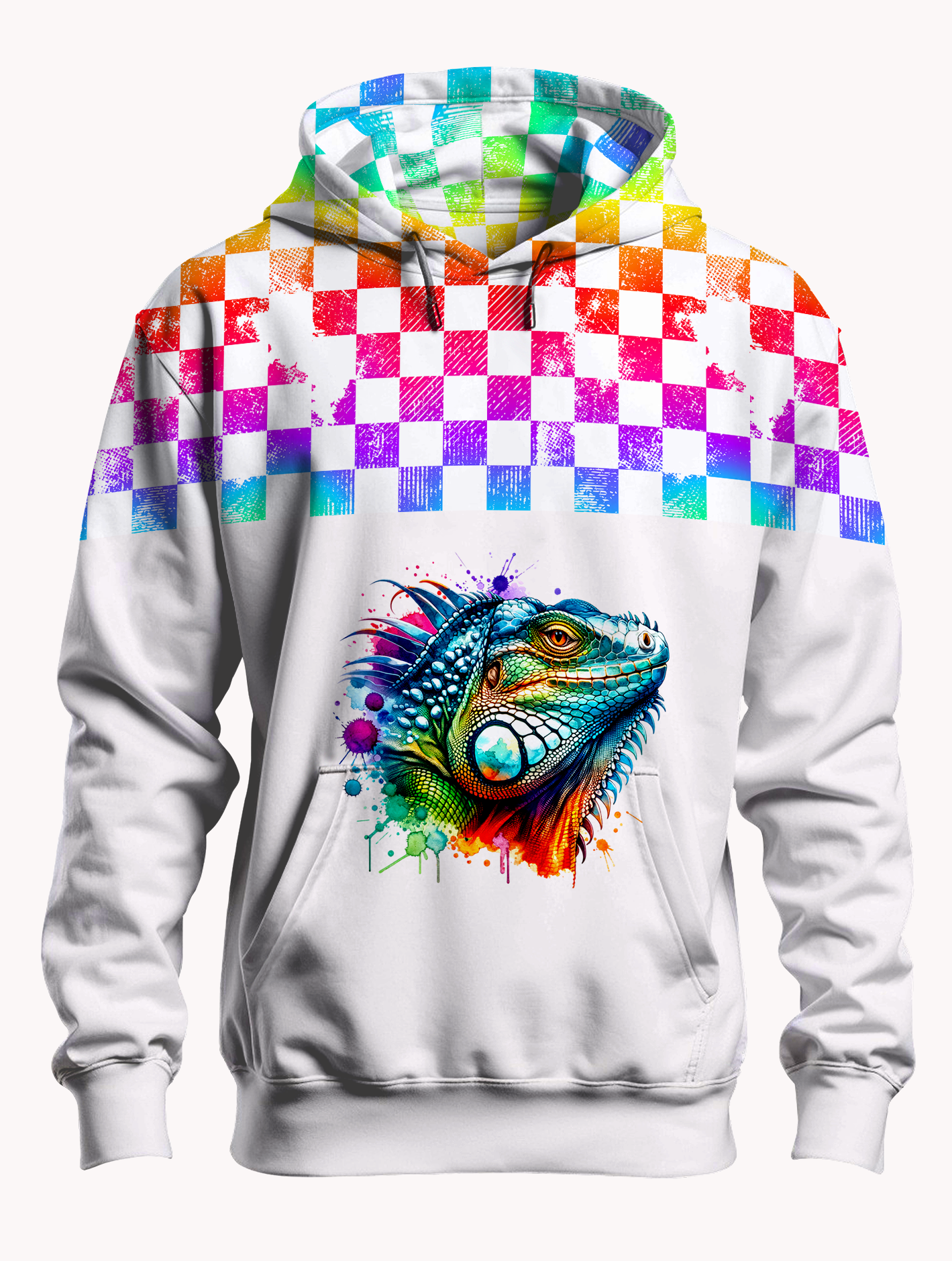 Bio French Terry "Kachel Magie" Regenbogen Weiß Überbreite