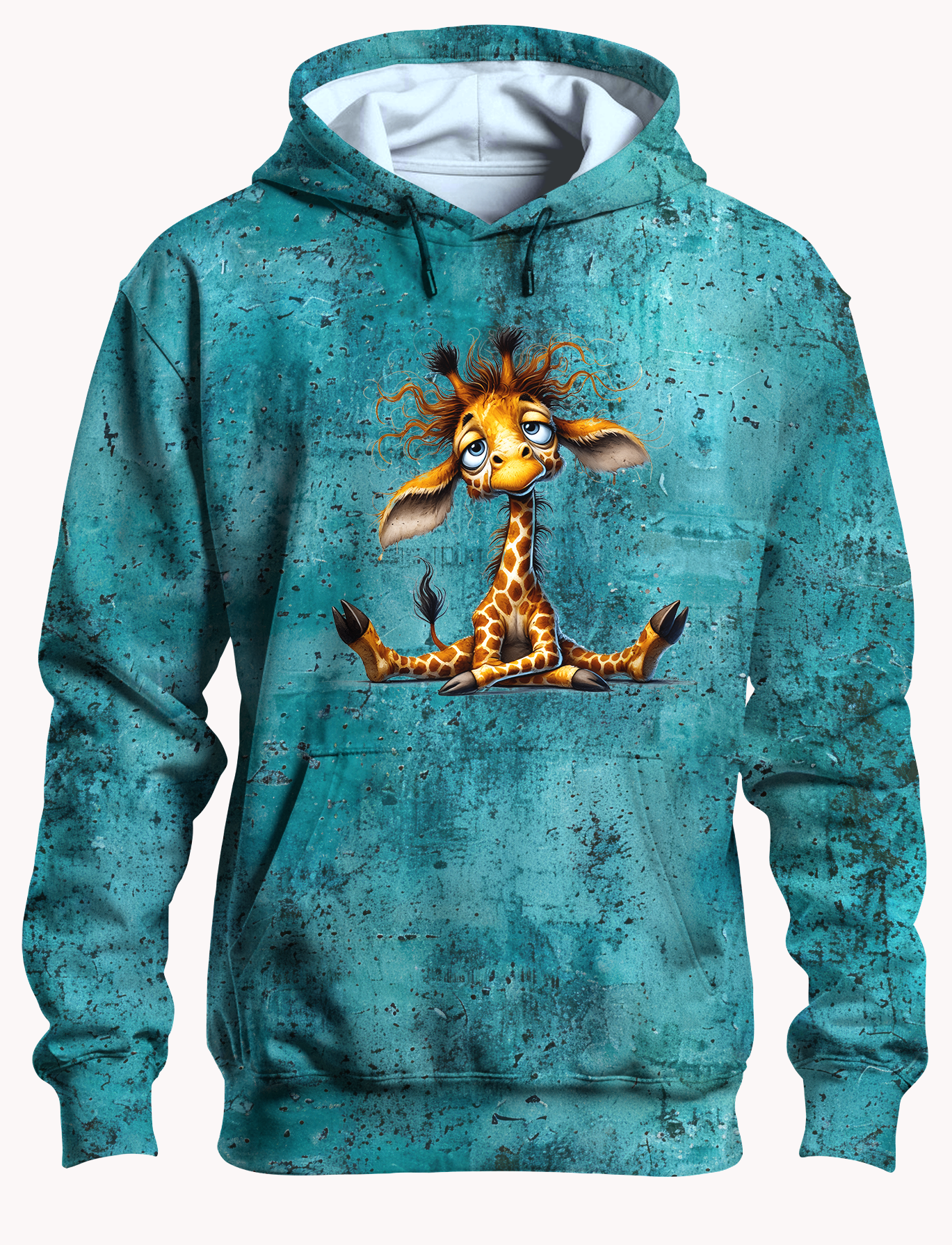 Panel Giraffe Bio French Terry Türkis