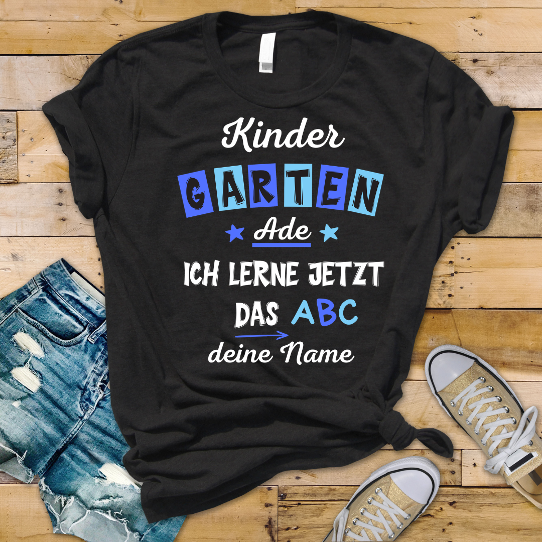 Bügelbild Abschluss Kindergarten verschiedene Farben / Personalisierung