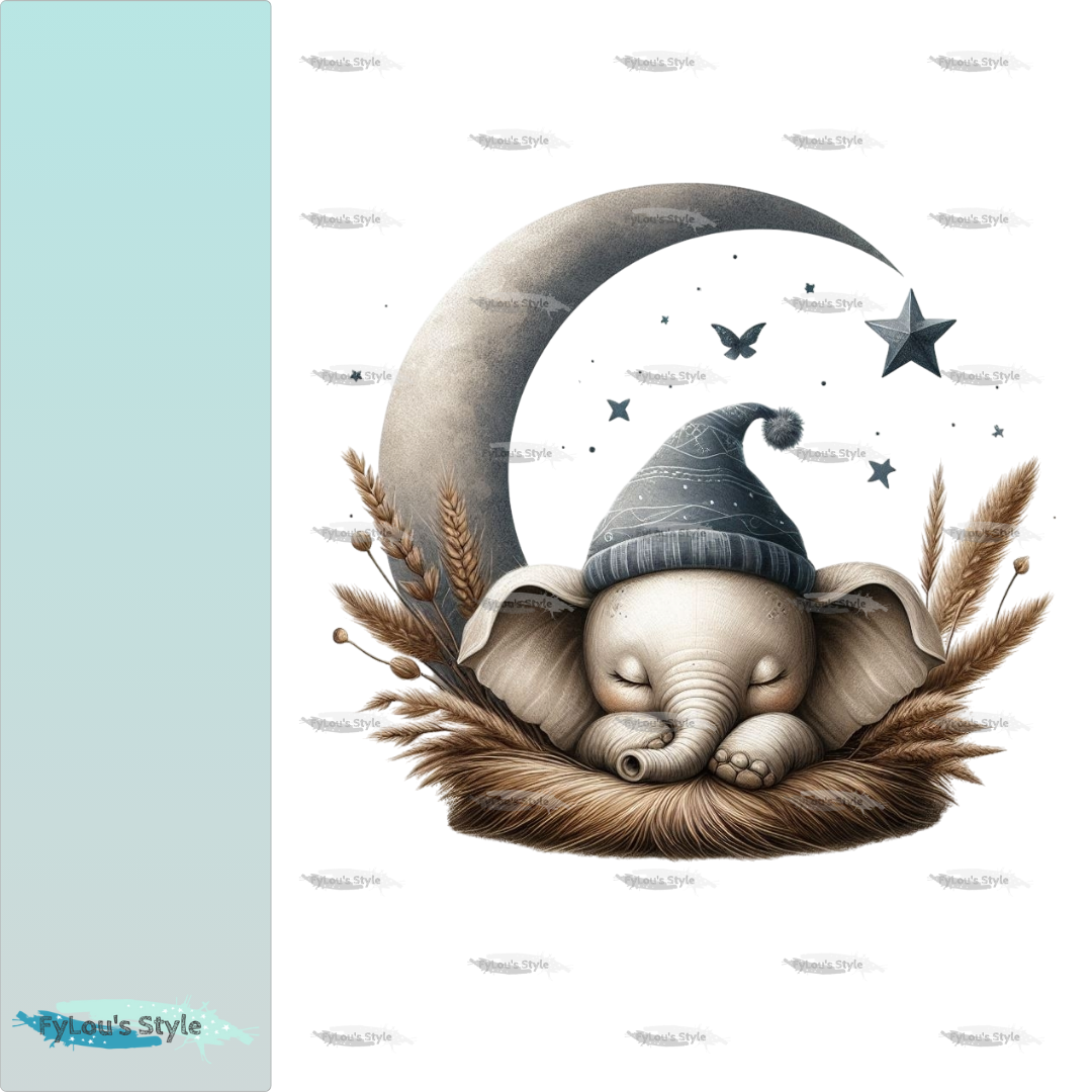 Bügelbild kleiner Elefant schlafend Fylou's Style