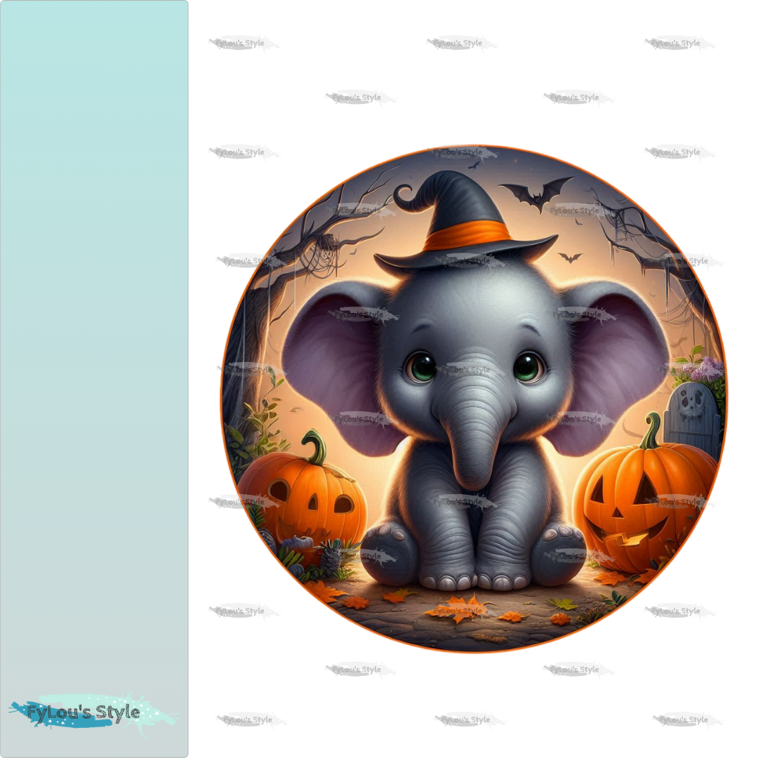 Bügelbild kleiner Halloween Elefant #2