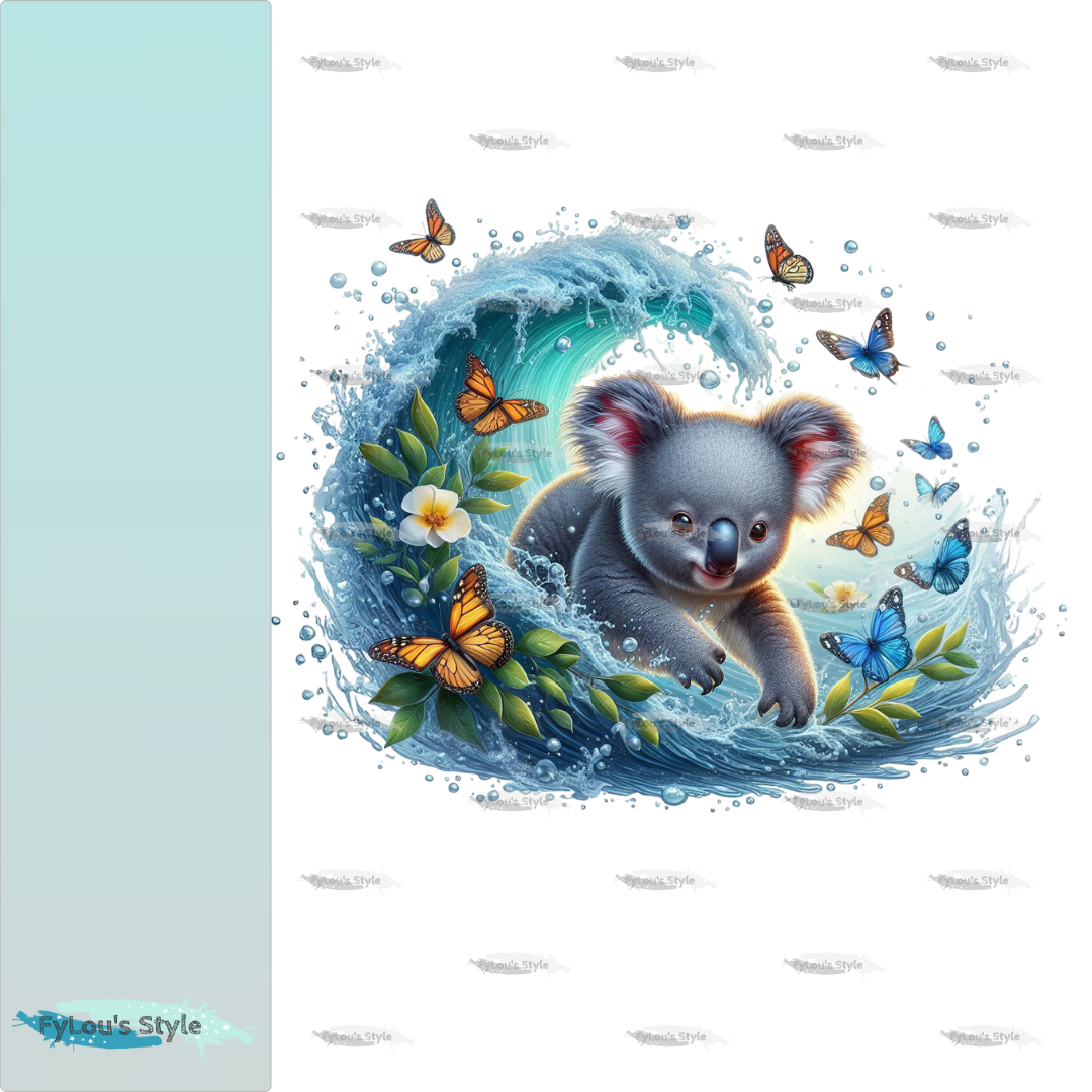 Bügelbild kleiner Koala in Wasserwelle #6 Fylou's Style