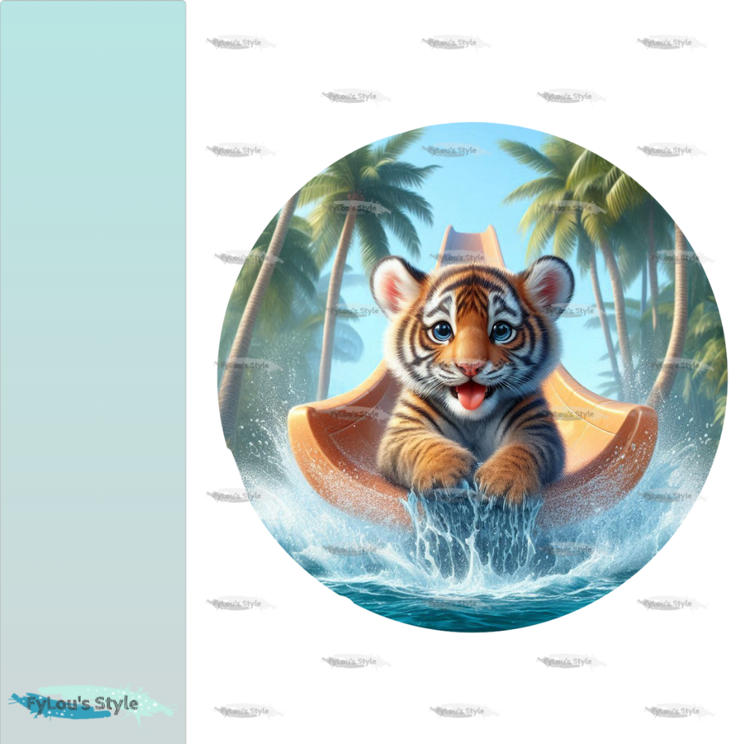 Bügelbild kleiner Tiger auf Rutsche #5 Fylou's Style