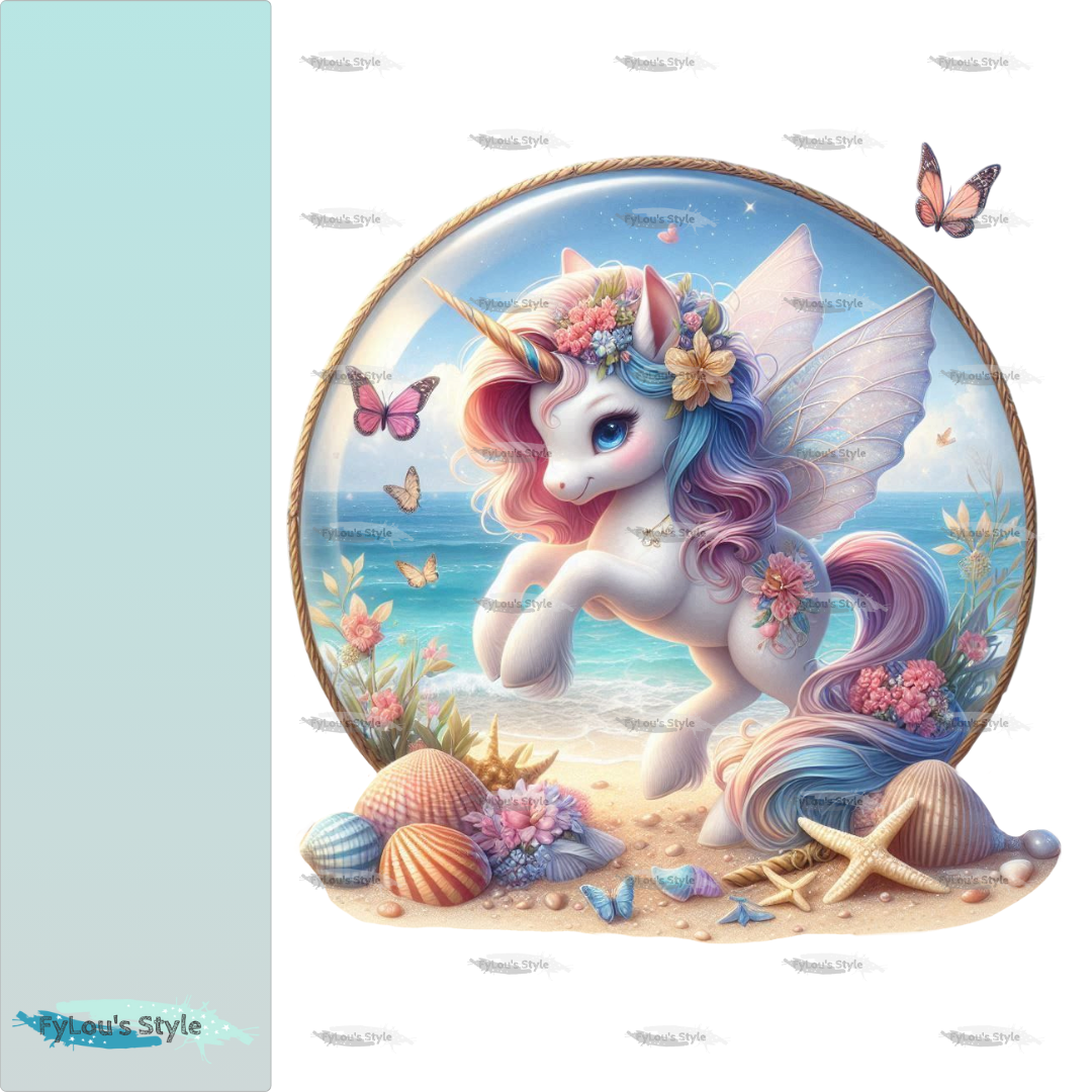 Bügelbild kleines Einhorn am Strand #12 - Fylou's Style