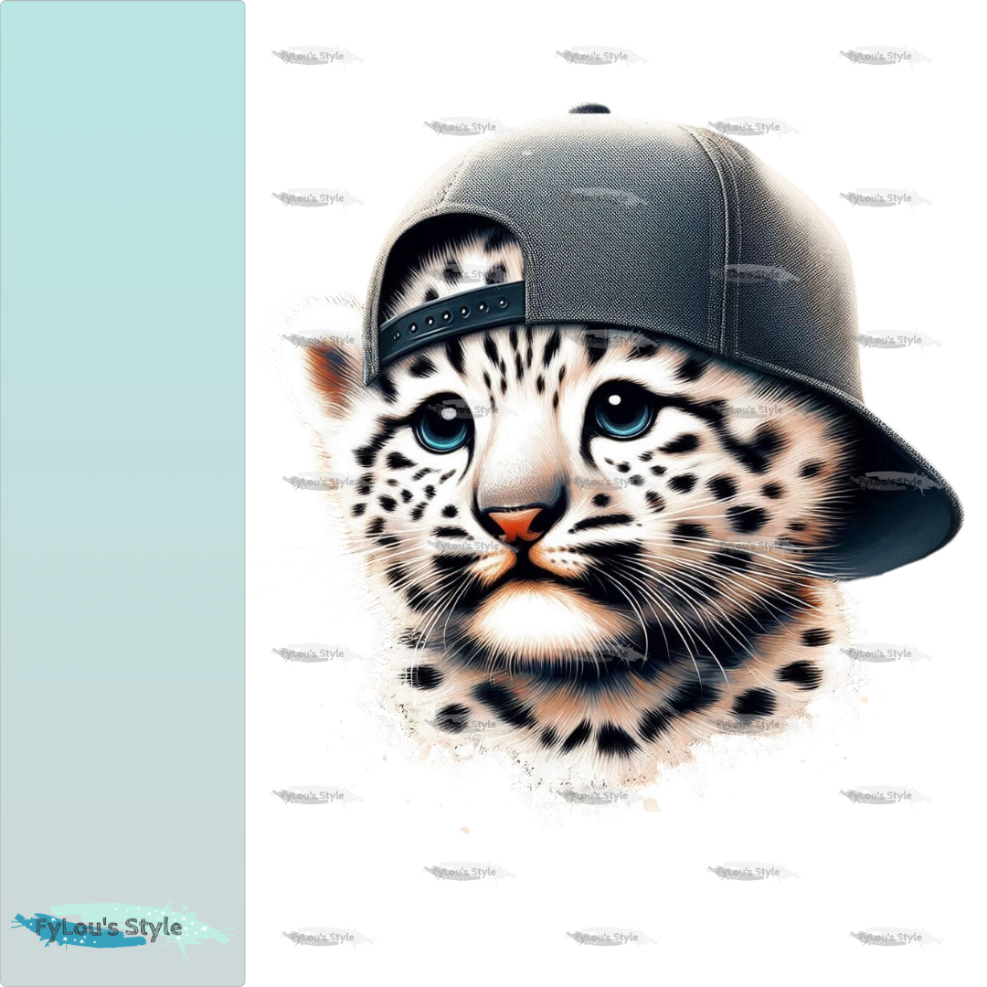 Bügelbild kleiner Leopard mit Cap Fylou's Style