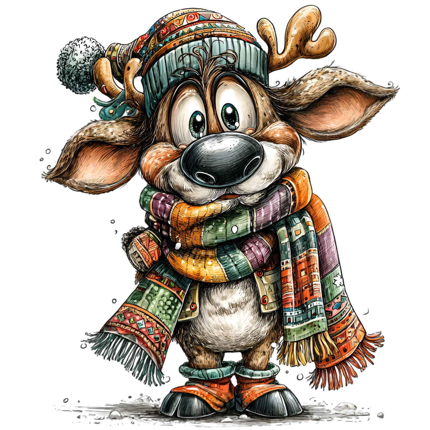 Bügelbild Lustiges Rentier #4