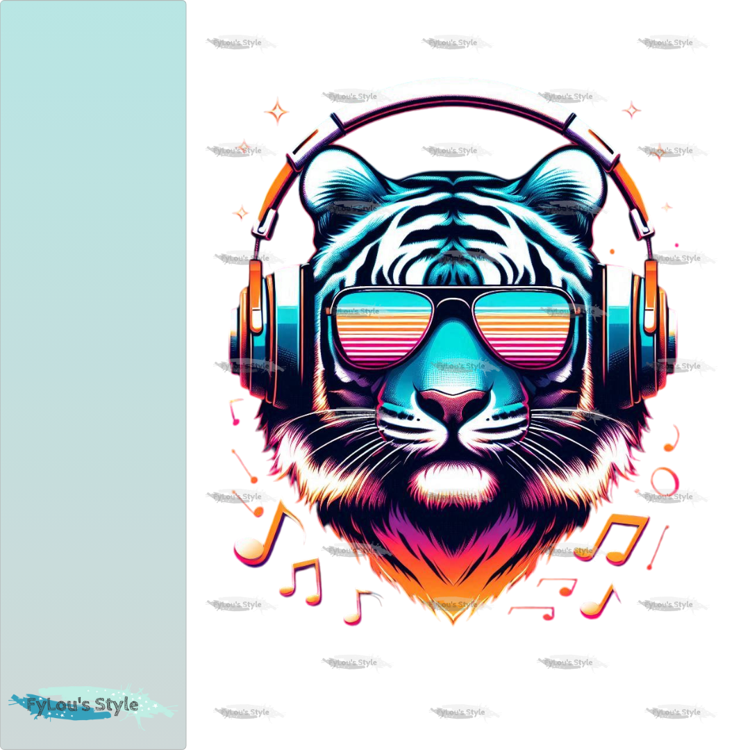 Bügelbild Musik Tiger #2 Fylou's Style