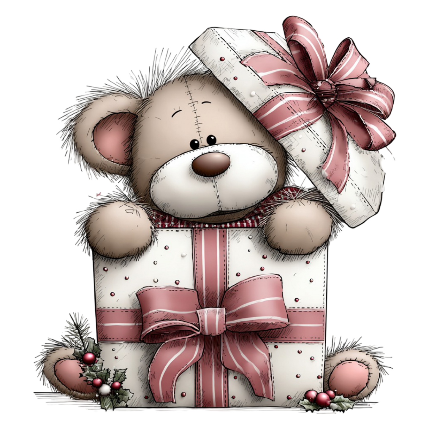 Bügelbild niedlicher Weihnachtsteddy #12