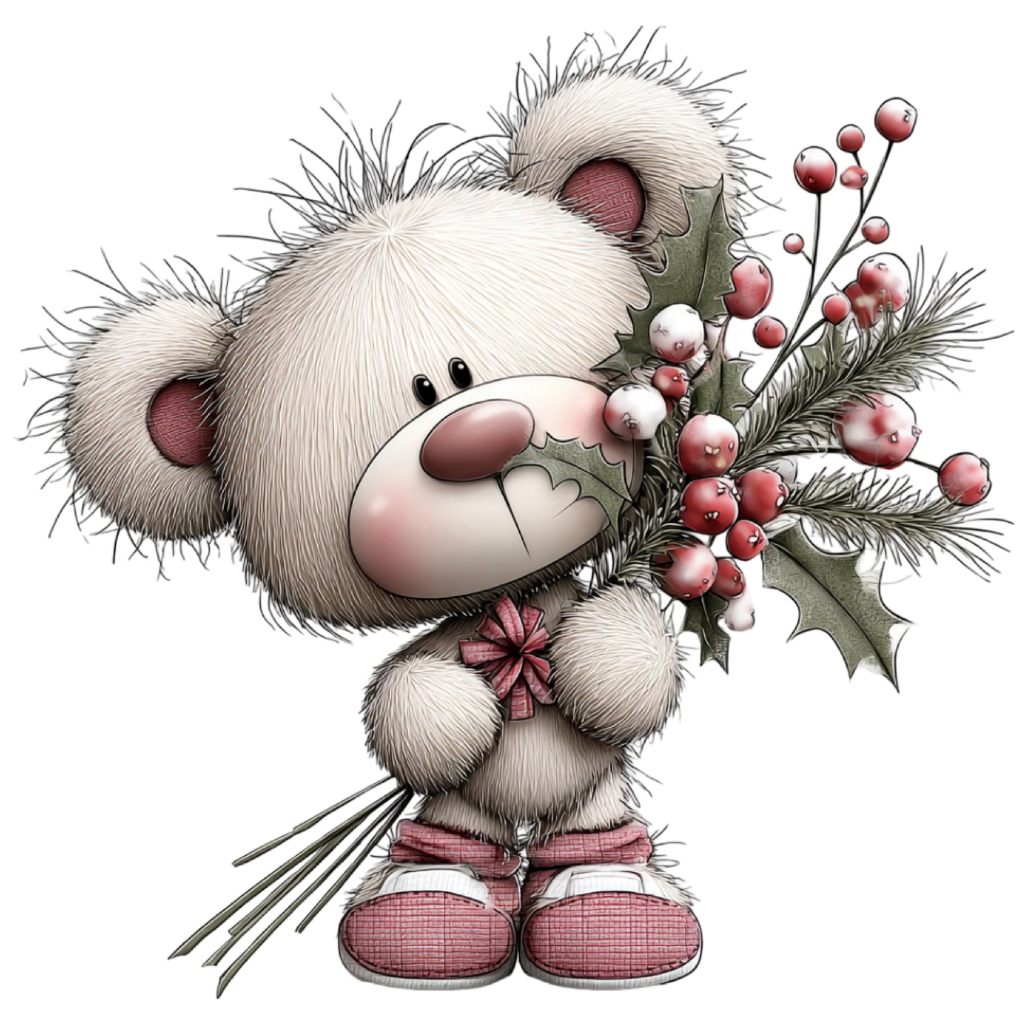 Bügelbild niedlicher Weihnachtsteddy #15