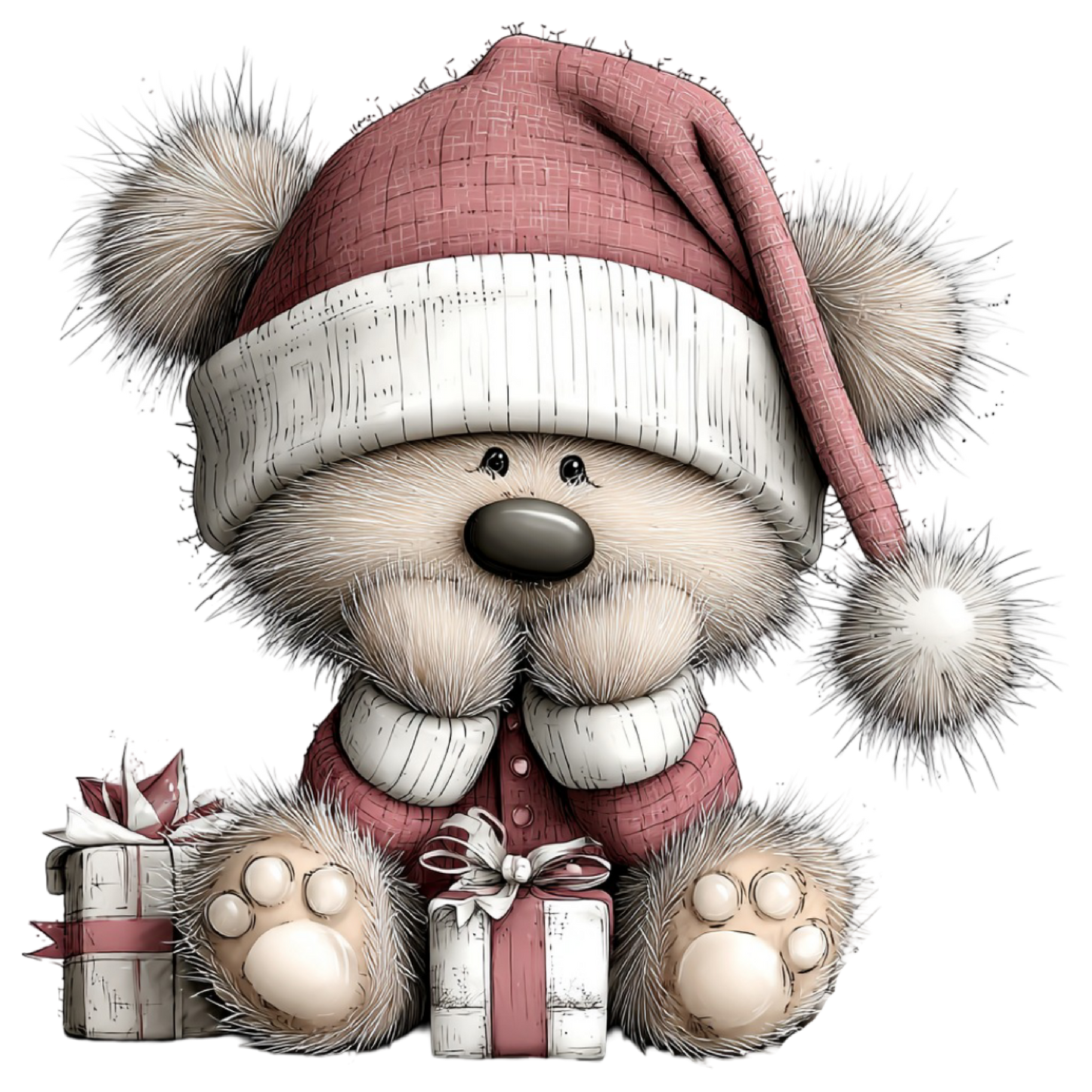 Bügelbild niedlicher Weihnachtsteddy #17