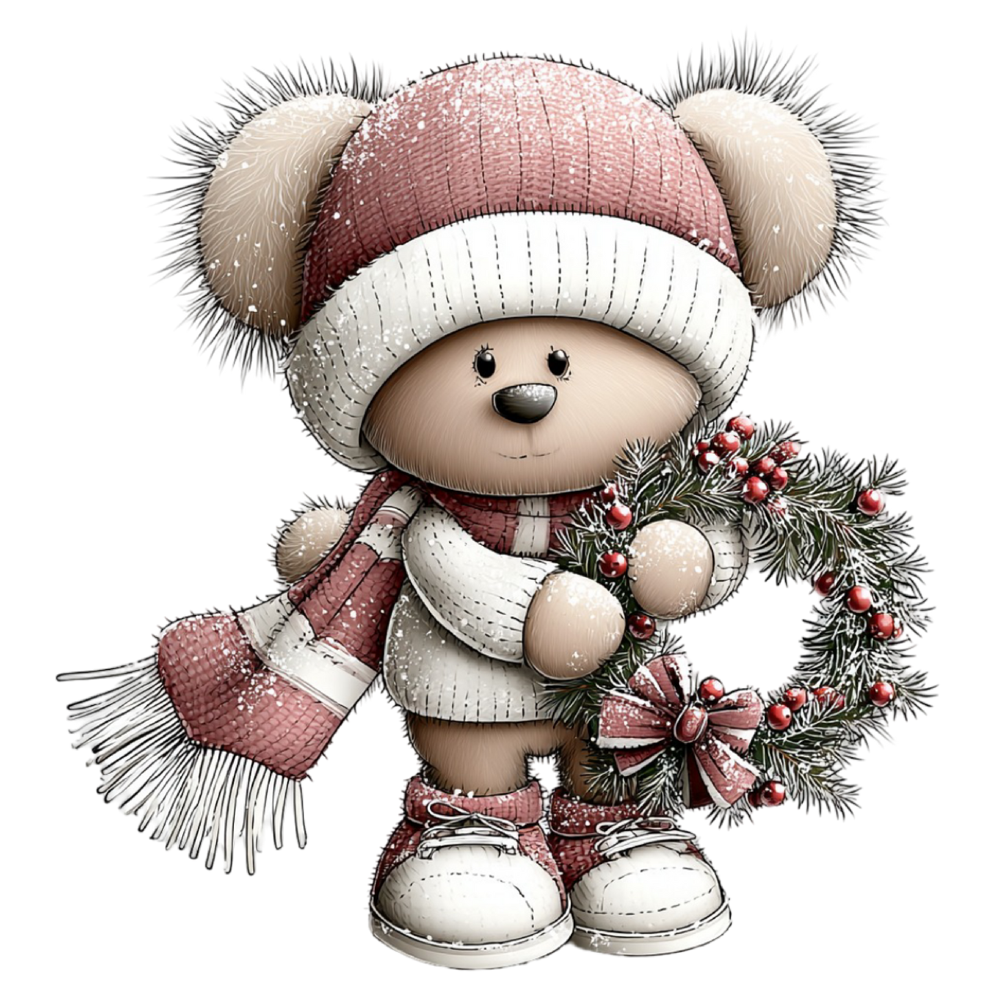 Bügelbild niedlicher Weihnachtsteddy #18