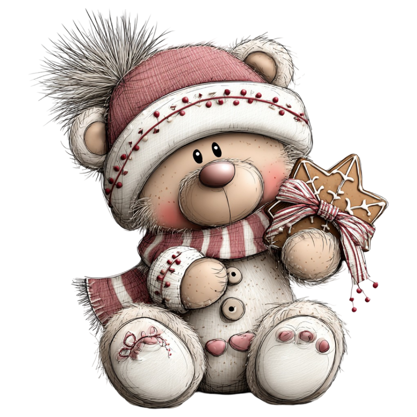 Bügelbild niedlicher Weihnachtsteddy #5