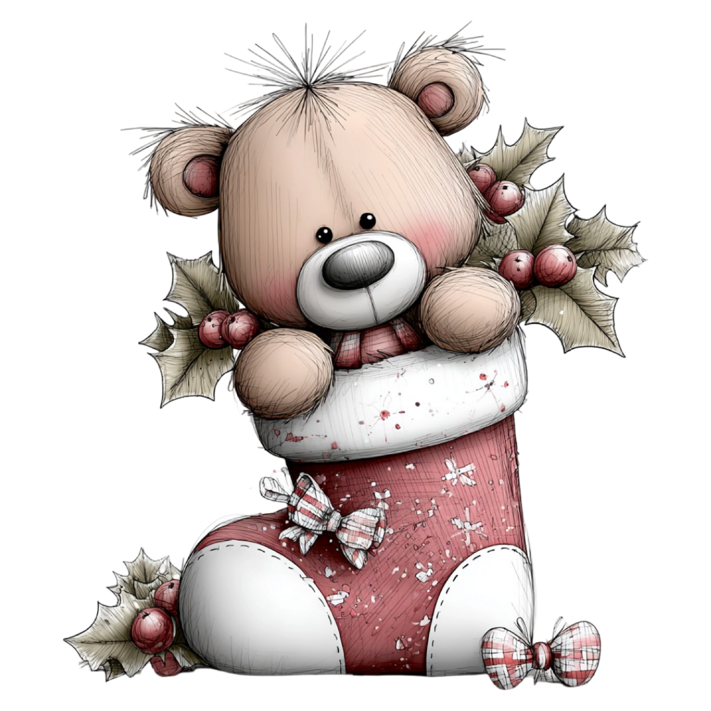 Bügelbild niedlicher Weihnachtsteddy #6