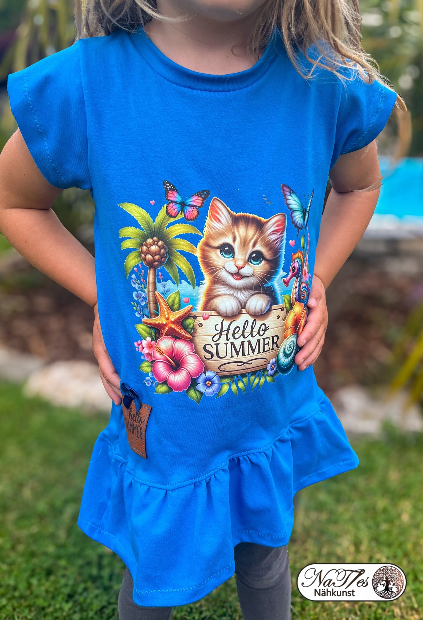 Bügelbild Hallo Sommer Katze Fylou's Style