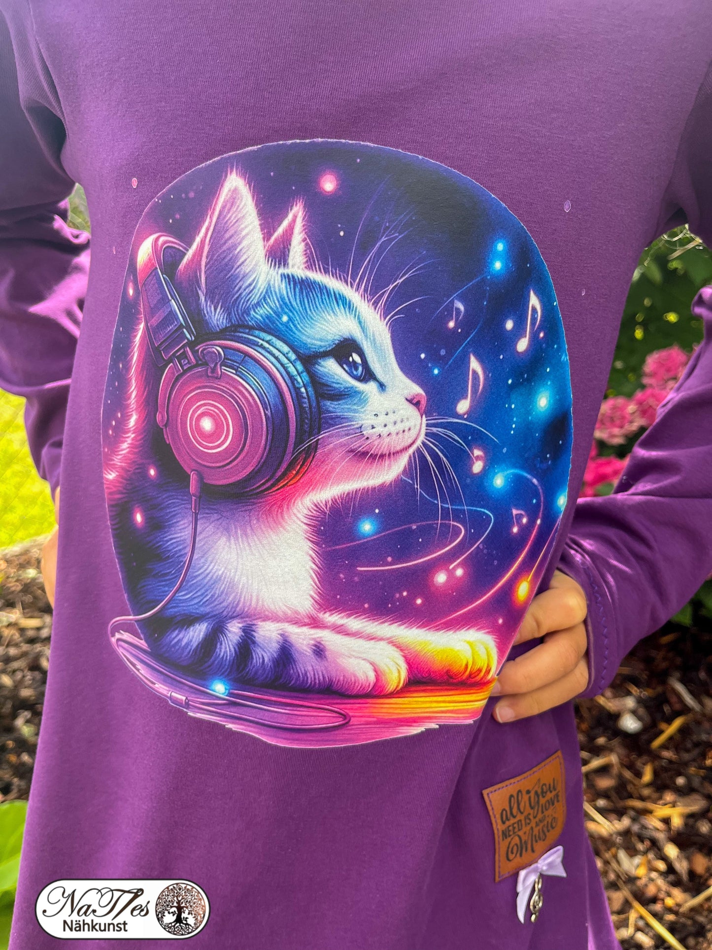 Bügelbild Pink Musik Katze Fylou's Style