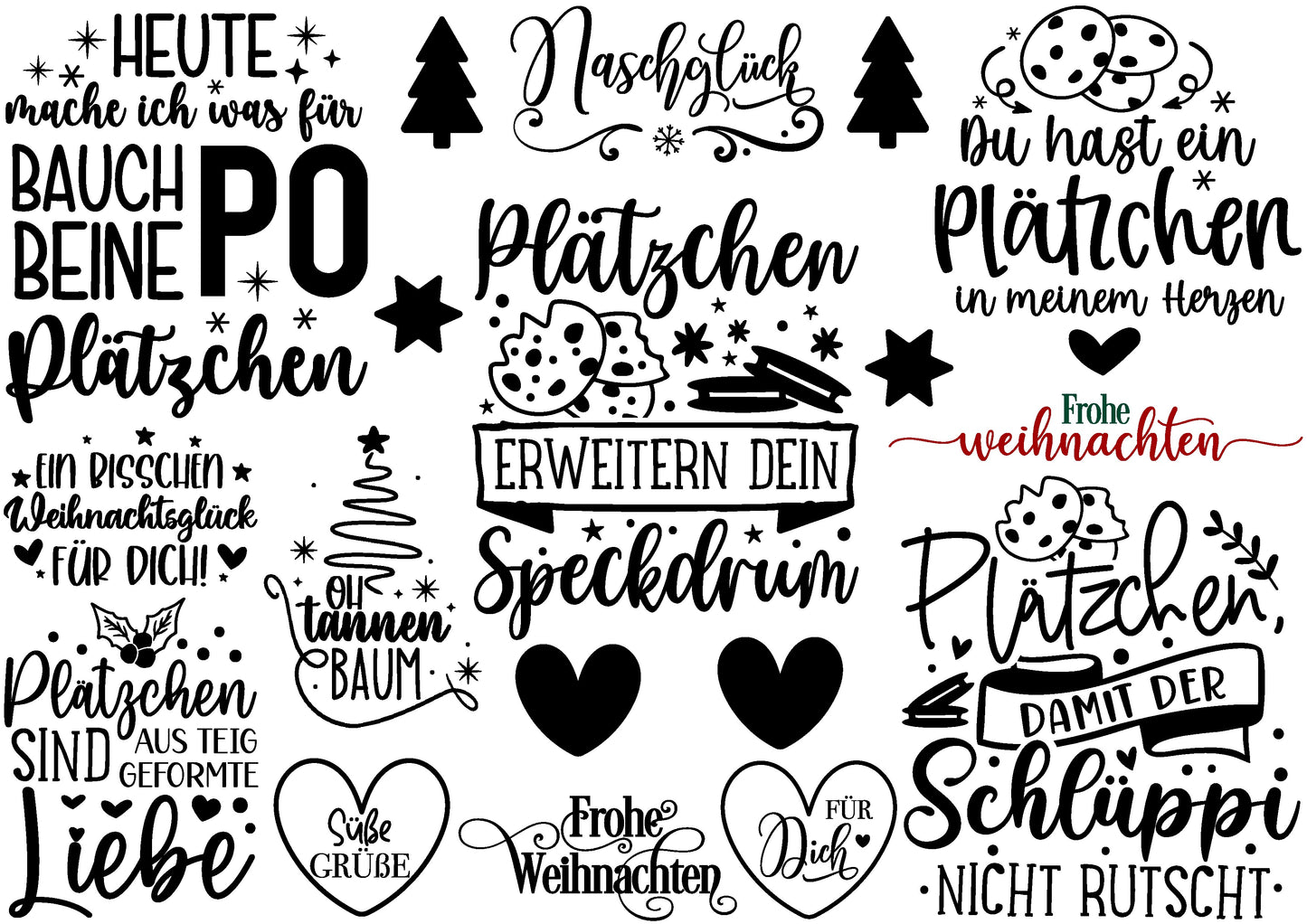 A4 Bogen Rub ON Sticker  Plätzchen #1