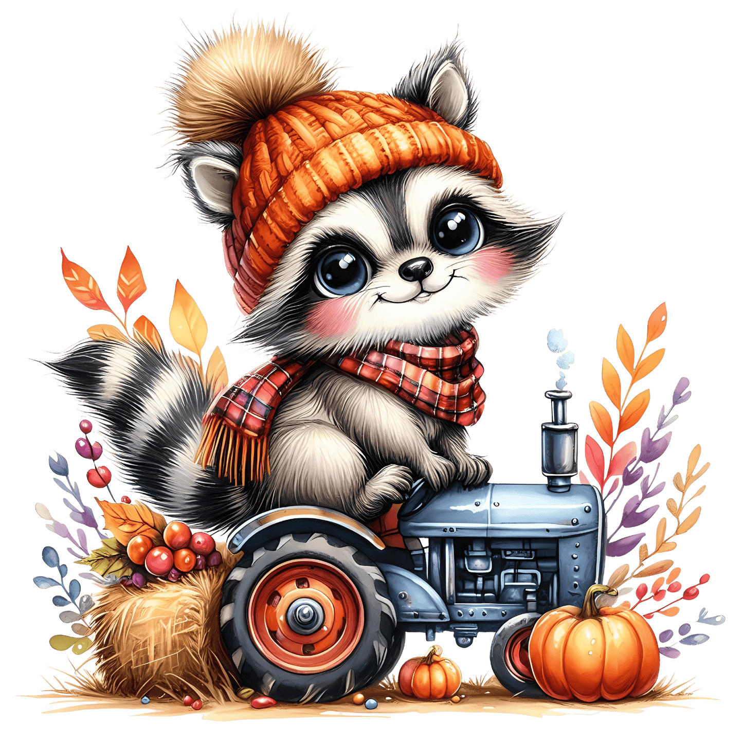 Bügelbild Waschbär im Herbst #13