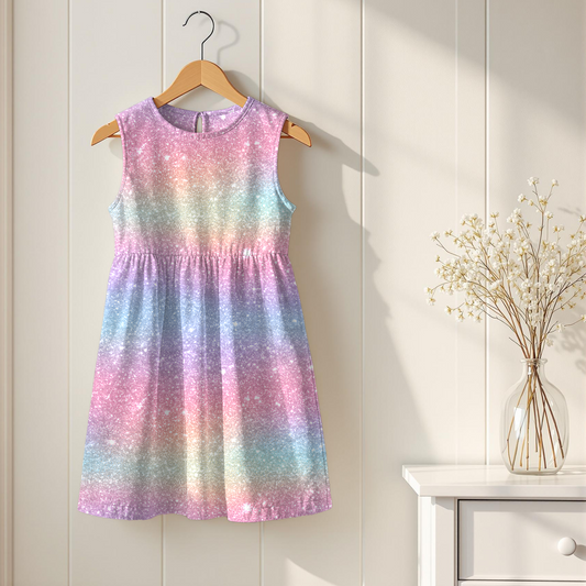 Vorbestellung Bio Jersey "Verlauf Regenbogen Glitzer " Überbreite