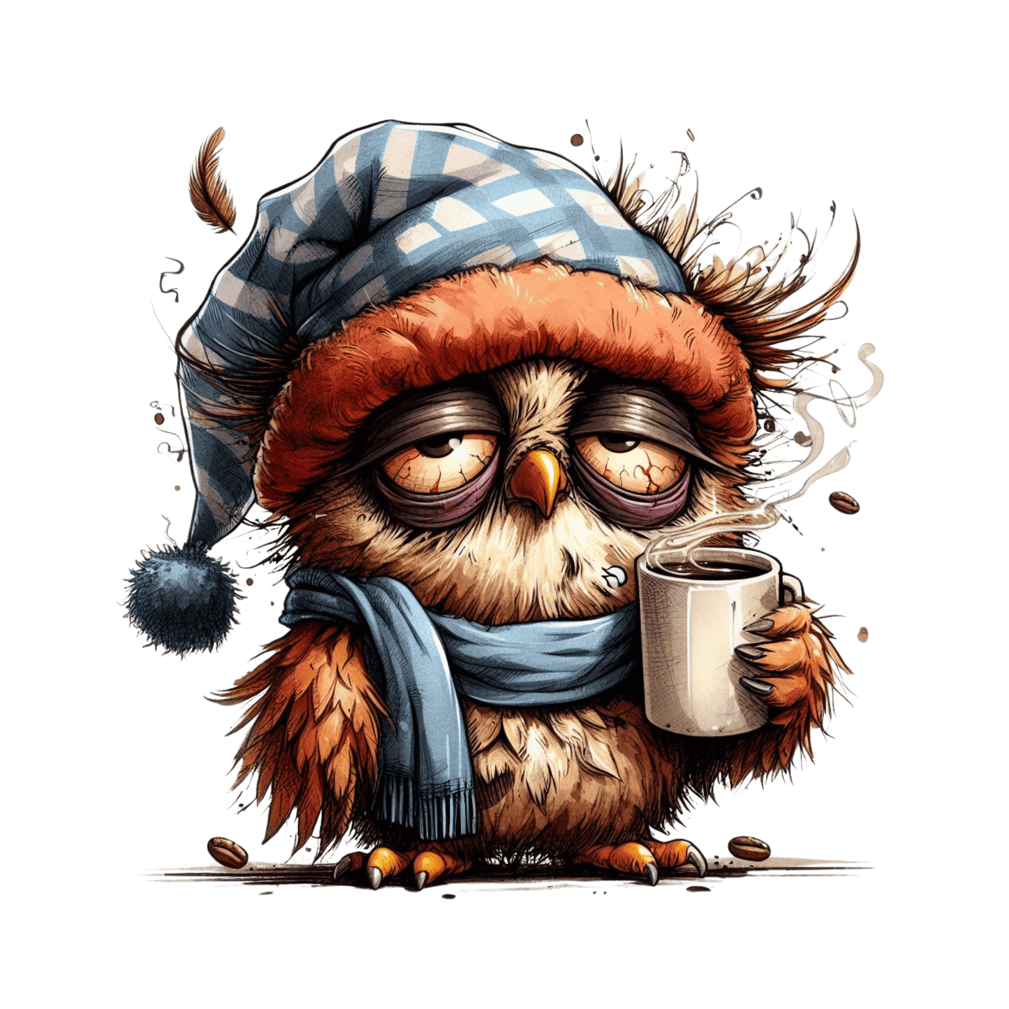 Bügelbild schläfrige Eule