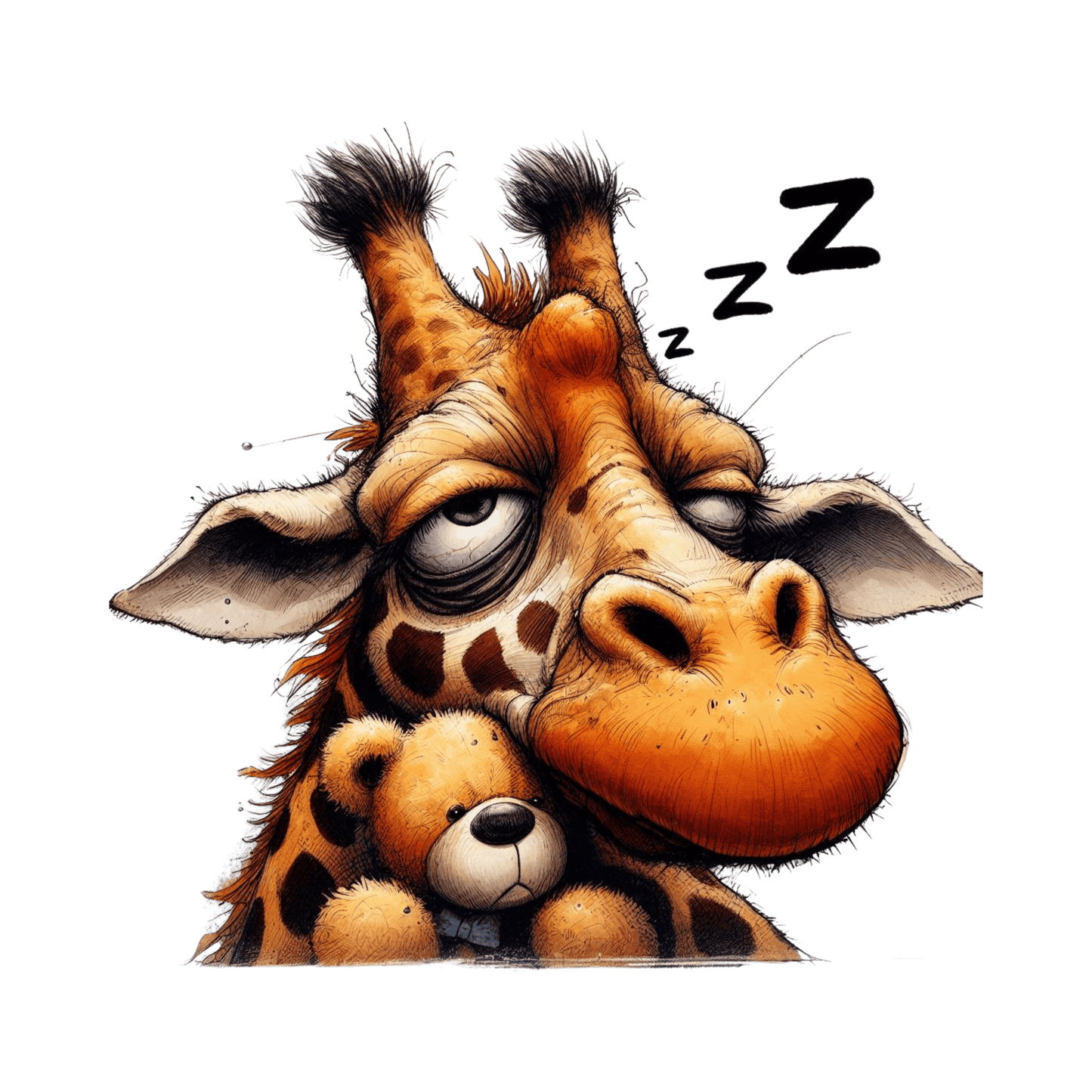 Bügelbild schläfrige Giraffe