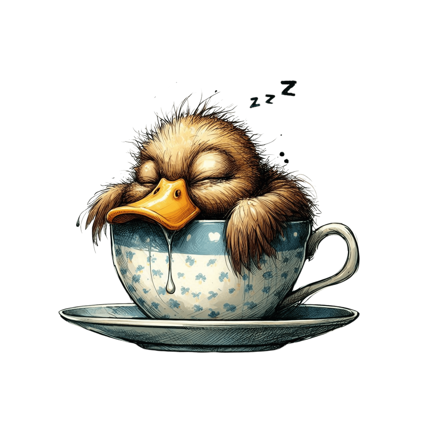 Bügelbild schläfrige Ente #1