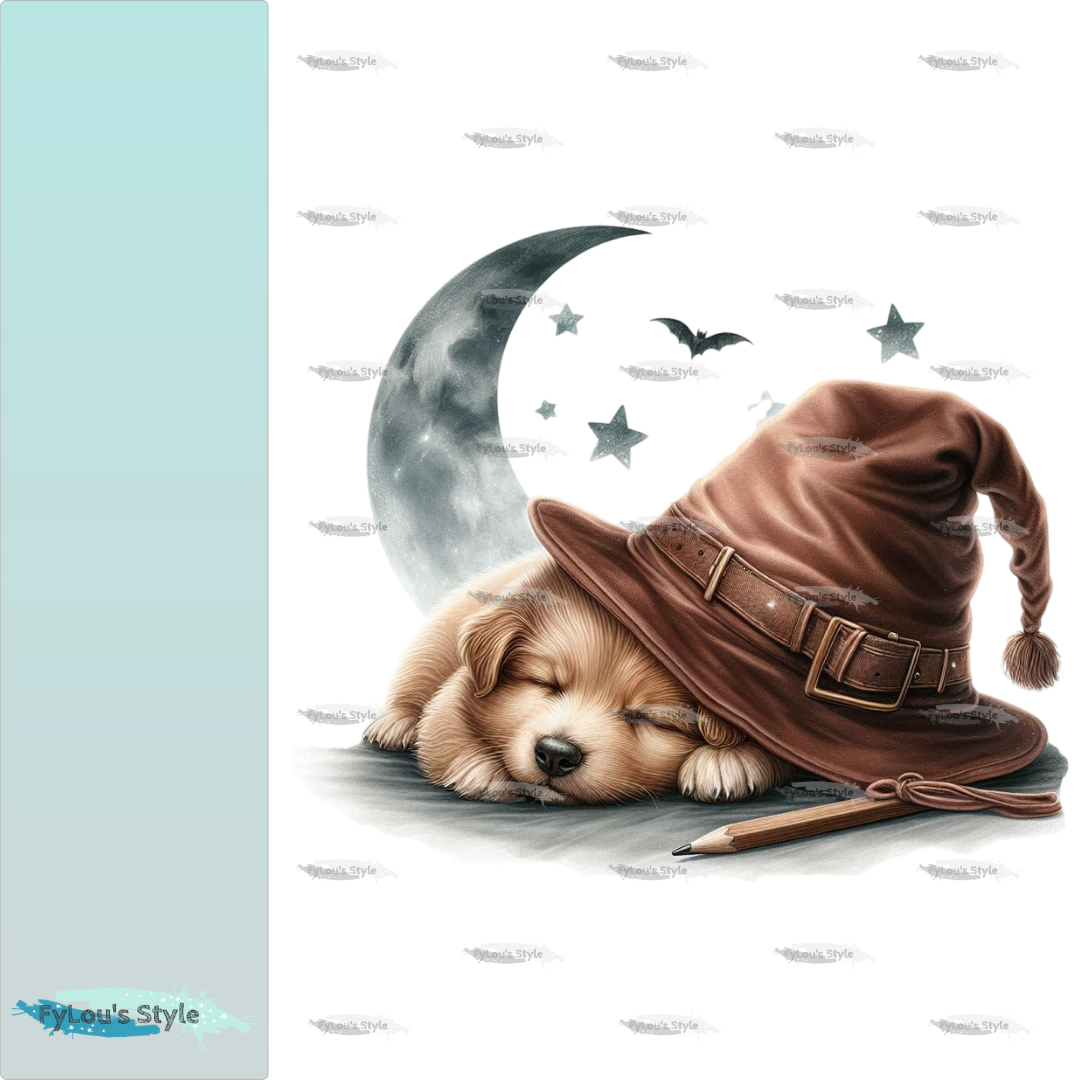 Bügelbild schlafender Hund vorm Mond #6 Fylou's Style