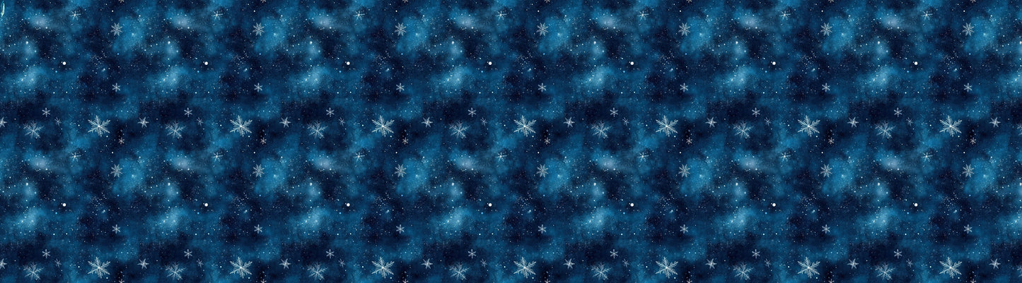 Vorbestellung Bio French Terry "Eisflocken Blau" Überbreite