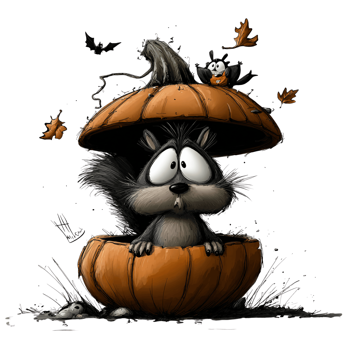Bügelbild schrullige Halloween Tiere #29