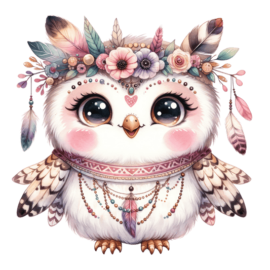 Bügelbild süße Boho Eule Fylou's Style