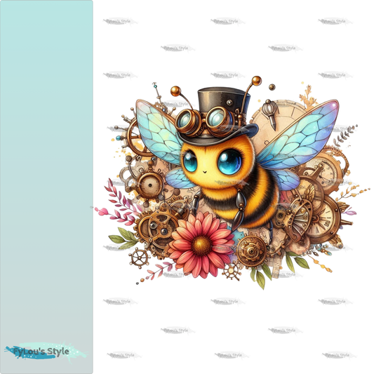 Bügelbild süße Steampunk Biene #1 Fylou's Style