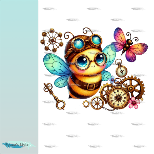 Bügelbild süße Steampunk Biene #2 Fylou's Style